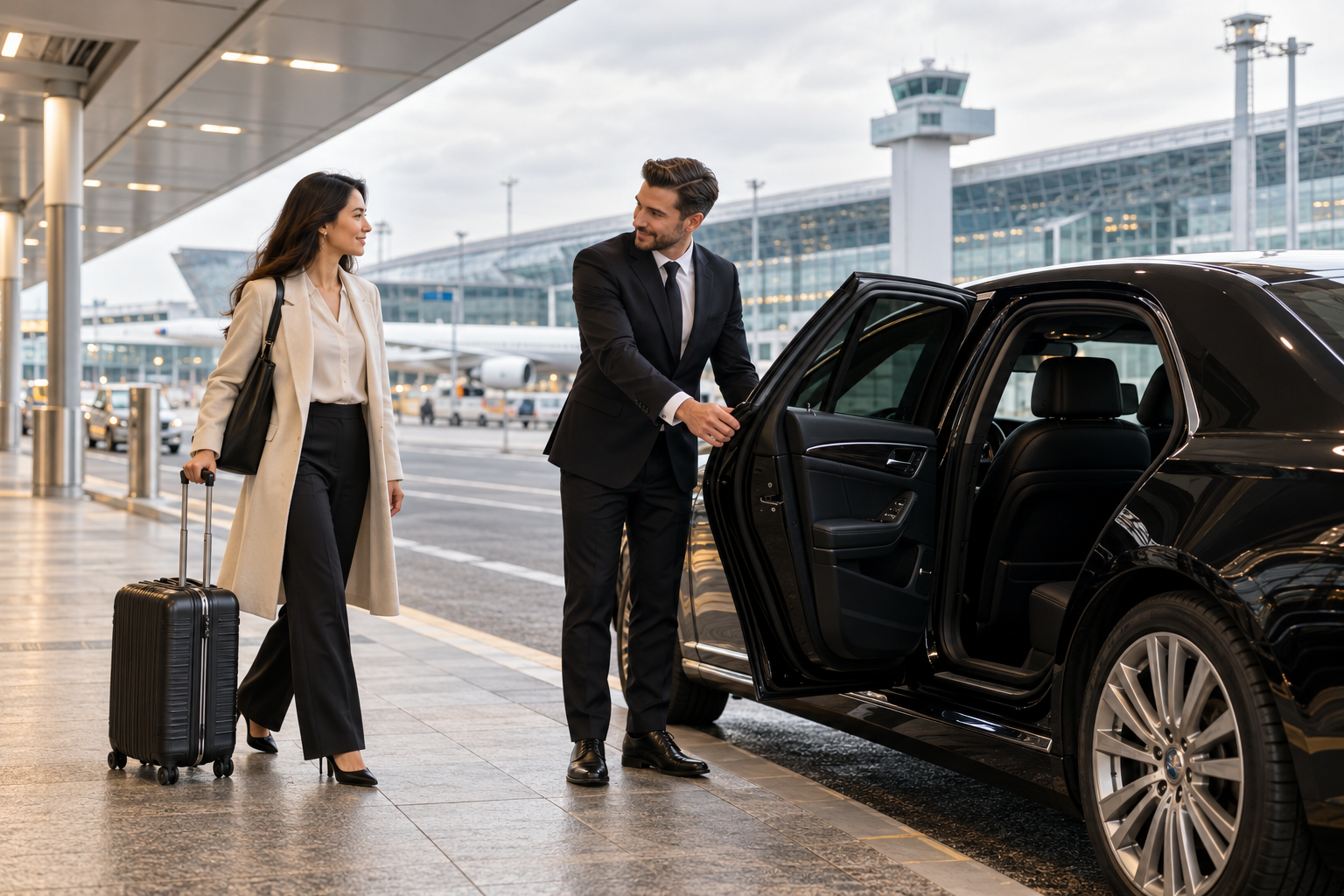 Chauffeur welcoming a passenger at the airport